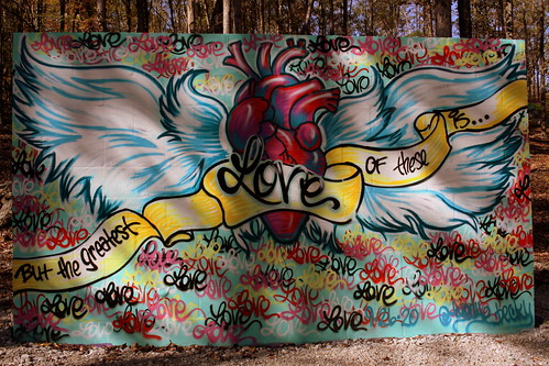 waverly tn tennessee humphreyscounty waverlywalls wallsartpark artpark graffiti wall art bmok bmok2 love bible scripture icorinthians 1corinthians 1cor icor heart
