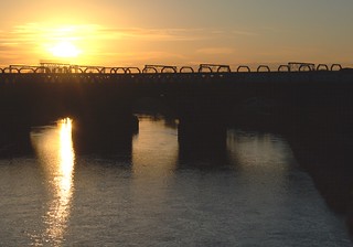 Evening glory over a rail bridge at Preston