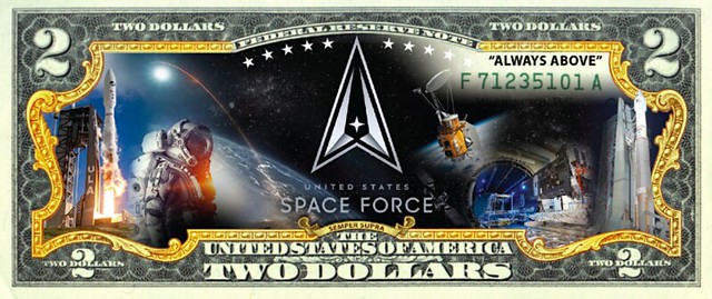 The New 2020 Space Force Two Dollar Bill