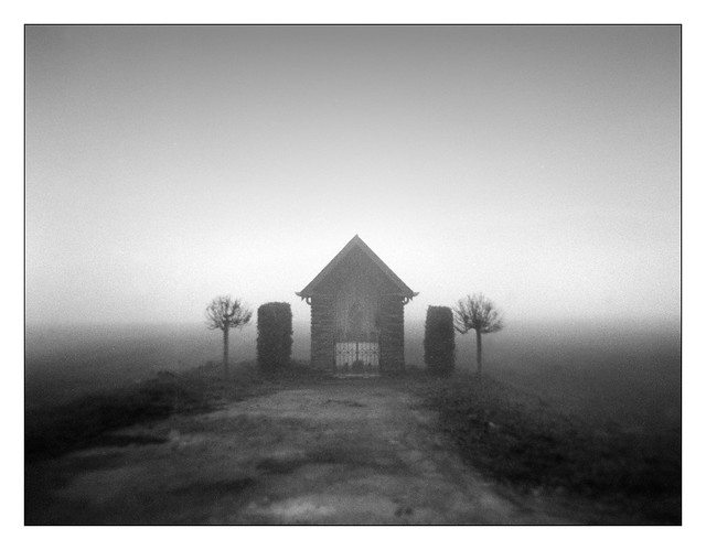 The little chapel in the fog again.