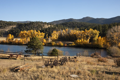 ranchimplements shawnee colorado fall autumn mountains landscape scenic historic hayrake