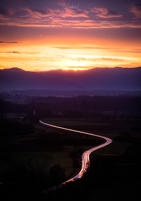Winding road to sunrise...