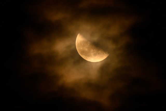 Moon in the clouds