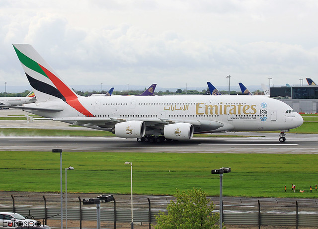 A6-EDJ Airbus A380-861 s/n 009 Emirates @ Eurospot / LHR 2015