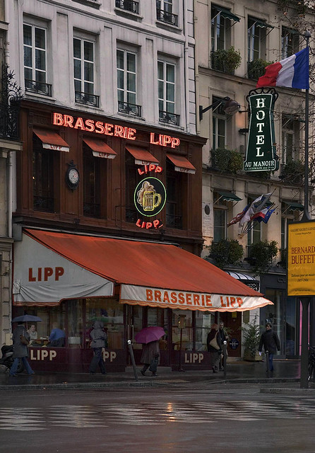 Rita Crane Photography: A Windy Winter Morning / Brasserie Lipp / historic cafe / St. Germain District / Left Bank / Paris