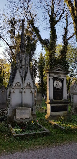 A beautiful spring morning at the Old South Cemetery aka Alter Südfriedhof in Munich, Germany