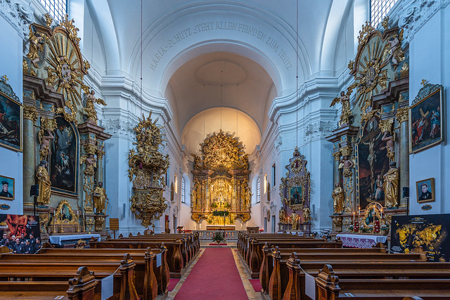 Interior of the pilgrimage church Maria Schutz