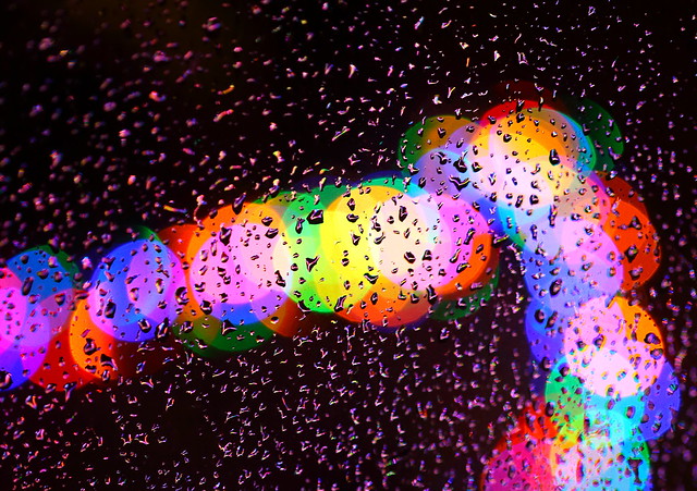 Lights and raindrops