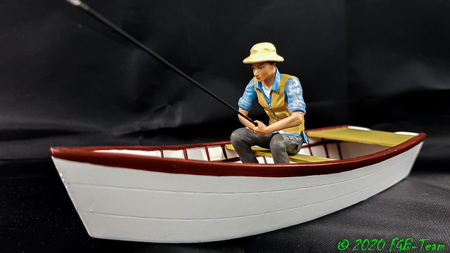 Prehm Miniaturen 550140 - Ruderboot mit Angler