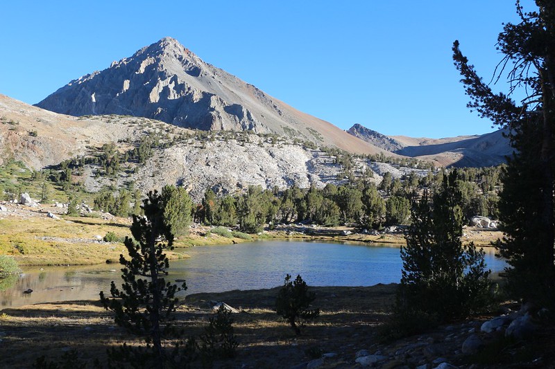Mount Wynne (13179 feet elevation) above an unnamed lake along the Pacific Crest Trail