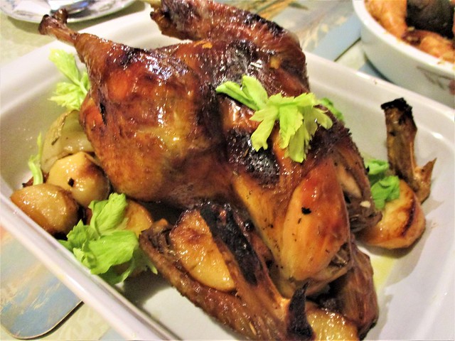 Christmas dinner roast chicken