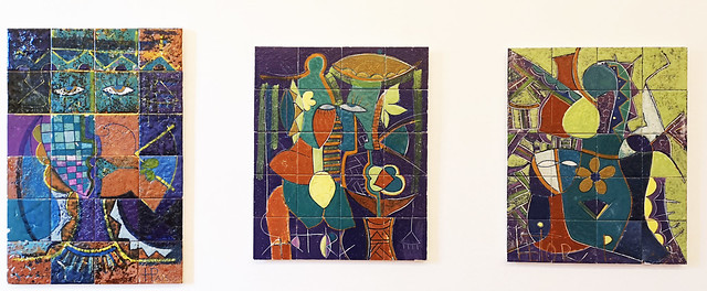 pintura en ceramica azulejos obra de Heitor Pais Exposición en Museo Regional del Algarve Faro Portugal 01