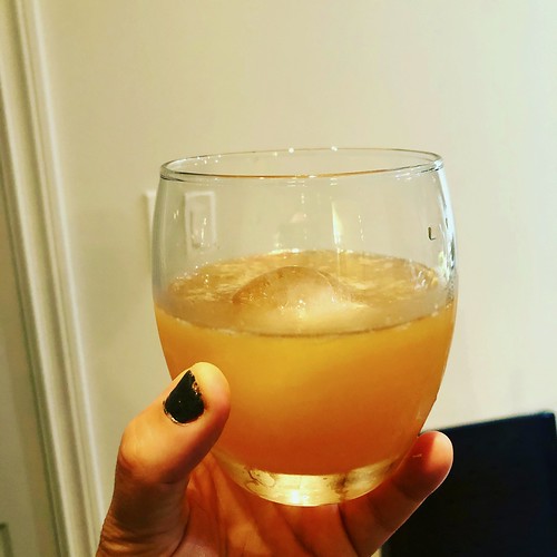 Homemade apricot ginger whiskey sour