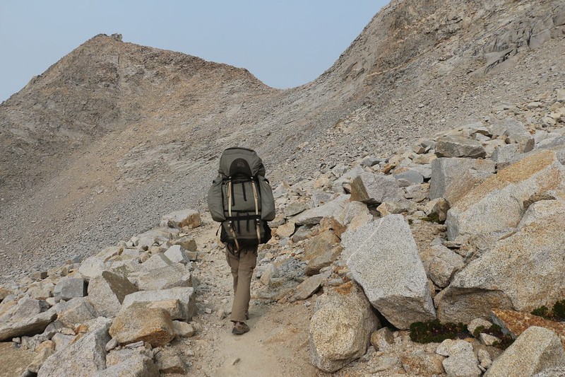 We begin the main ascent of Mather Pass from the south, on the Pacific Crest Trail