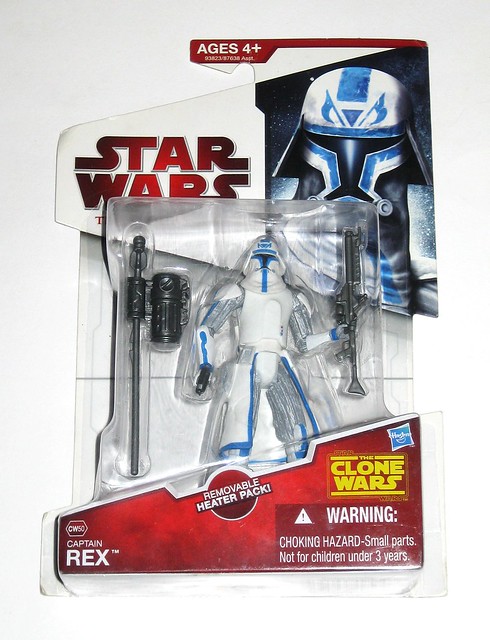 captain rex cold weather gear star wars the clone wars cw50 red and white packaging basic action figures 2009 hasbro mosc a