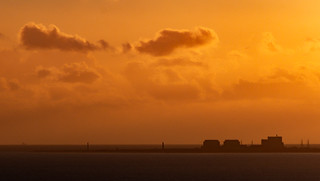 Dungeness from Folkestone at sunset