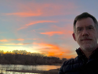 Paul and the sunset, Rio Grande bosque, Albuquerque, New Mexico