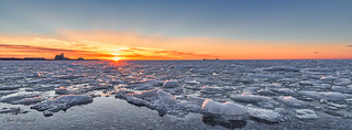 Sunset and  Ice