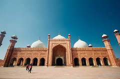 Badshahi Mosque Courtyard & Minarets, Lahore Pakistan
