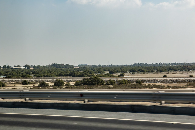 Scenery along the highway from Abu Dhabi to Dubai