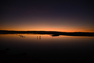 Sunset across the salt pond