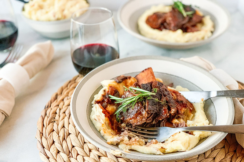 Wine Braised Short Ribs with Rustic Mashed Potatoes