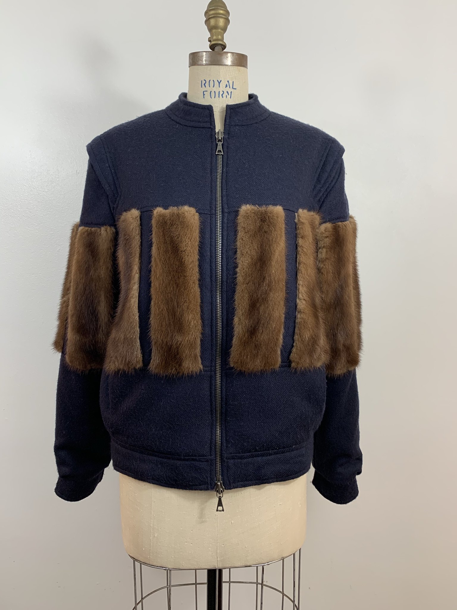 Cashmere and reclaimed mink coat