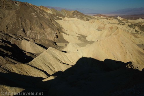 Can you spot my group member in the saddle between two hills, just above my shadow?  20 Mule Team, Death Valley National Park, California