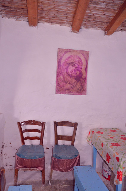 Inside a small mountain chapel