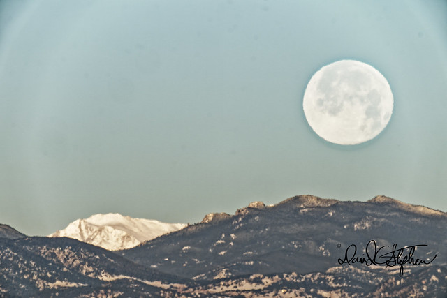 Moonset Over Rocky Mountains