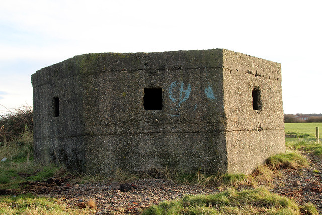 WW2 concrete Pillbox Walney Channel, Cumbria