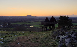 Viewing the sunset over the Wrekin