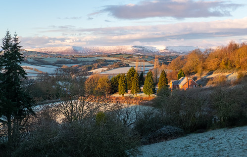 abbeydore goldenvalley hatterallridge hatterrallridge herefordshire uk countryside frost snow sunrise