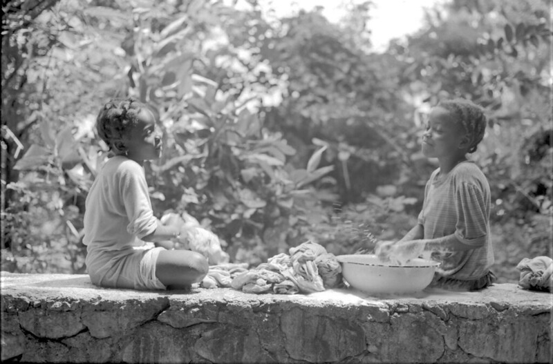 Child doing Laundry Letan Haiti Jun 1988 Kodak FX5060 5