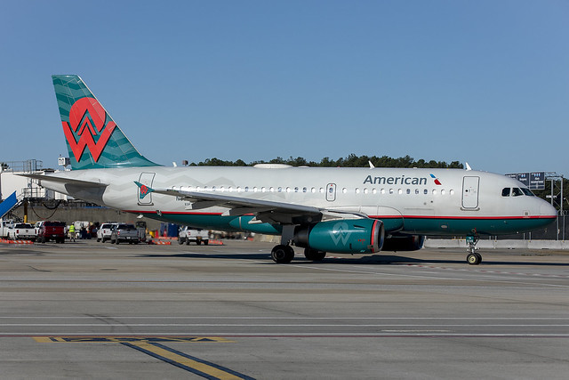 N838AW - Airbus A319-132 - American (America West retro) - KATL - Nov 2020