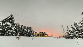 Snow and sunset