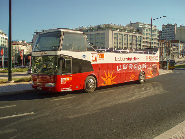 Open top tour bus, Lisbon, 24 July 2008,