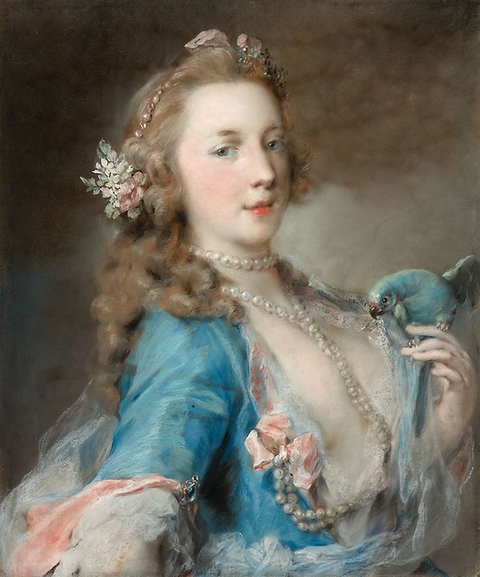 Art Institute Chicago - 1730 - Rosalba CARRIERA - Young woman with a parrot