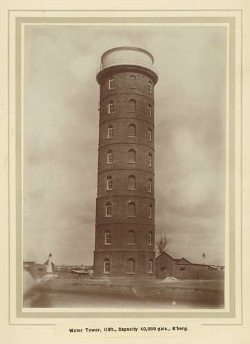 bundaberg landscape buildings architectural building watertower brick tower circular state library queensland collection many windows