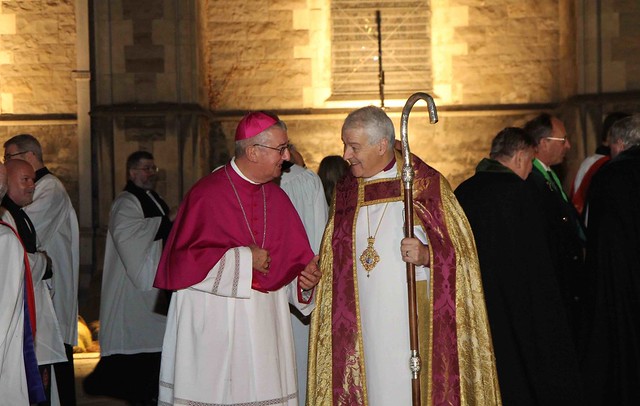Archbishop Diarmuid Martin and Archbishop Michael Jackson at Christ Church Cathedral on the Feast of St Laurence O'Toole in November 2018.