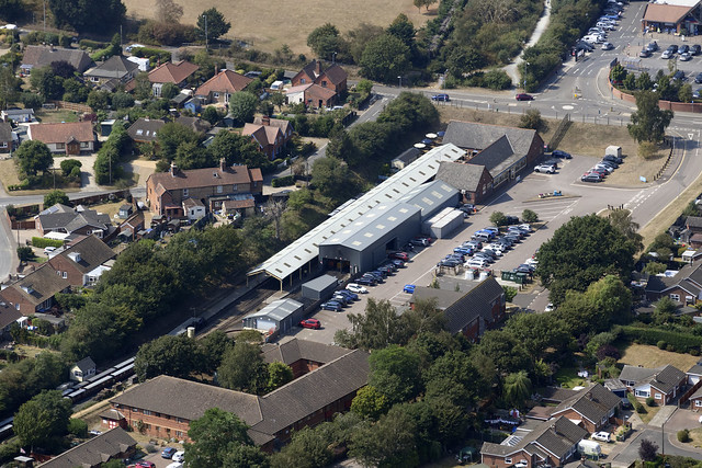 Aylsham aerial image: Bure Valley railway station - Norfolk UK