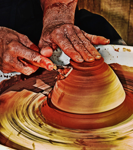 Hands of Basque potter