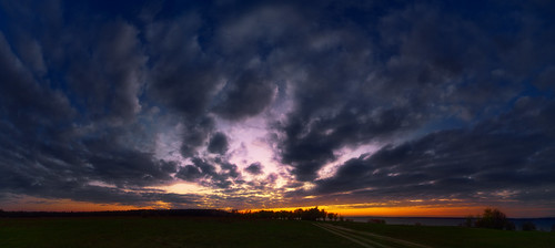 clouds sunset landscape panorama pentax