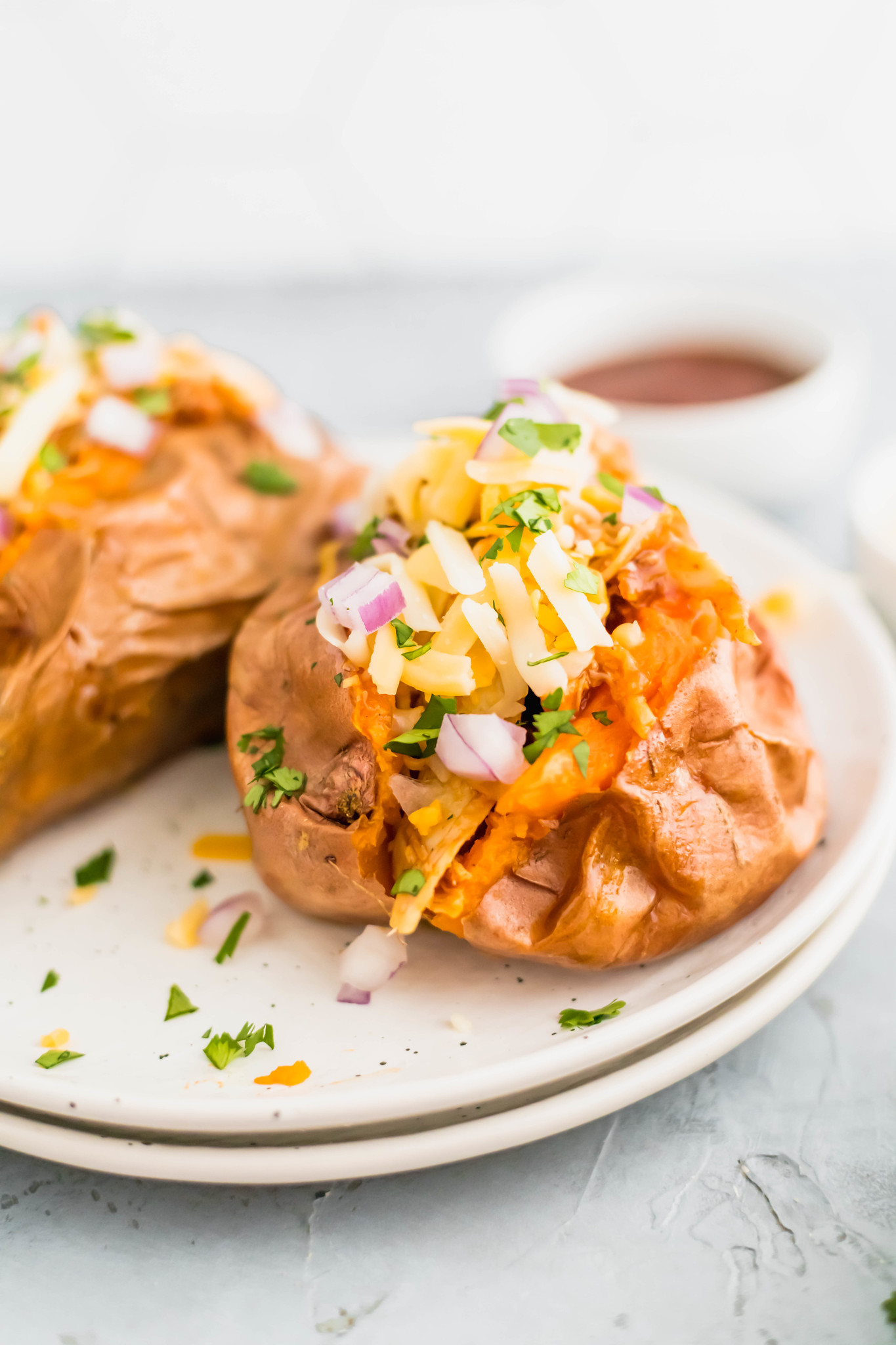 Eating healthy doesn't have to be boring. Especially with these BBQ Chicken Stuffed Sweet Potatoes around. Simple to prep and so yummy.