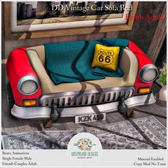 DD Vintage Car Sofa Red Adult Ad