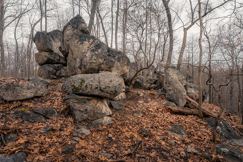 outside outdoors winter january dreary grey overcast cloudy moody lonely nature park rachelcarson conservation montgomerycounty maryland md tripod landscape photography sony a7riii ilce7rm3 fullframe miorrorless emount ultrawide 14mm zoom lens sigma art 1424mmf28dgdn|a rockscliff outcropping stones boulders