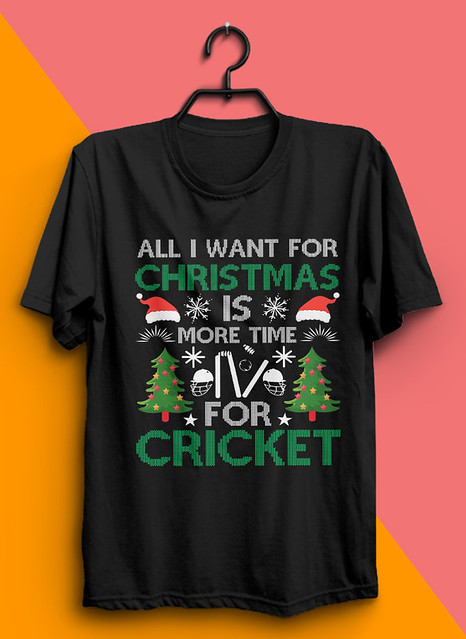 all i want for christmas is more time for cricket tshirt