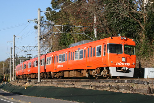 Iyo Railway 3000 series(New Color) near Takahama.Sta, Matsuyama, Ehime, Japan /Dec 29, 2020