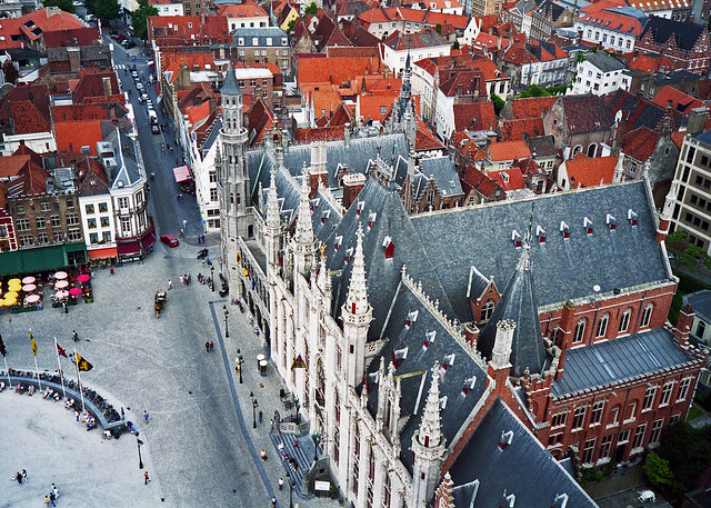 Bruges - Town Square from the Bell Tower, 14th July 1997 (2)