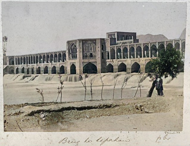 Si-o-se Pol bridge over the Zayandeh at Isfahan, Antoine Sevruguin, c. 1880 - c. 1895_colorSAI_result